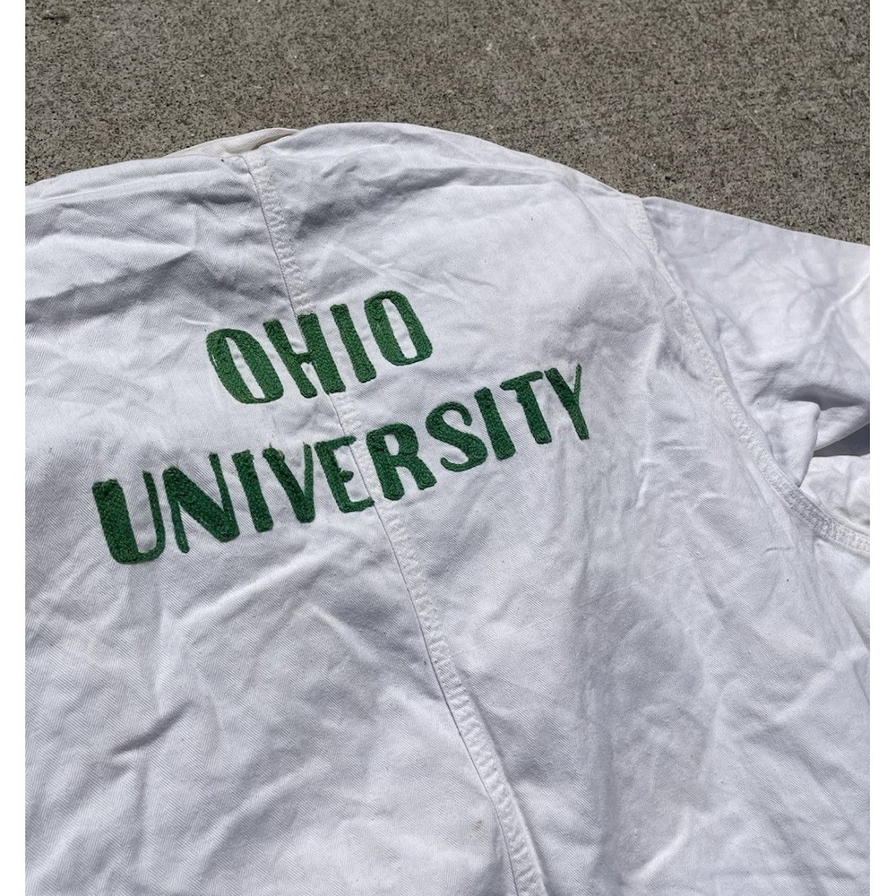 Vintage Herules Herringbone Coveralls Mens 40x30 Ohio University 50s Chainstitch